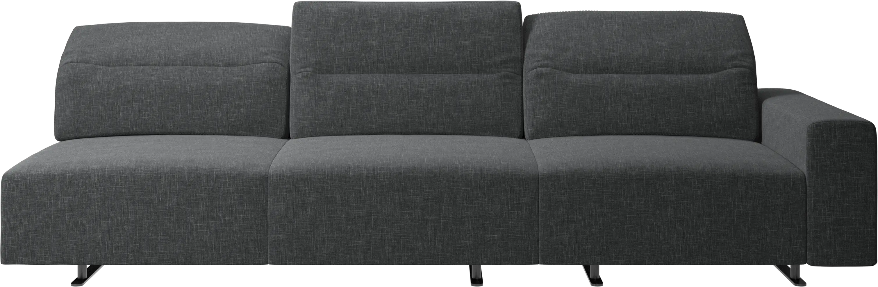 Hampton sofa with adjustable back and lounging unit right side
